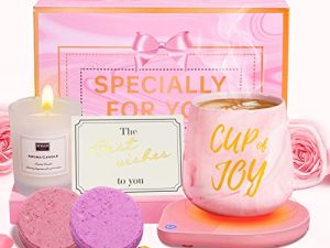 Coffee Mug Warmer for Desk with Auto Shut Off - Coffee Warmer Relaxing Spa Gift Box Set Happy Birthday Gifts for Women