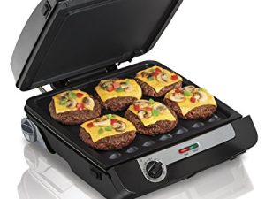 Hamilton Beach 4-in-1 Indoor Grill & Electric Griddle Combo with Bacon Cooker